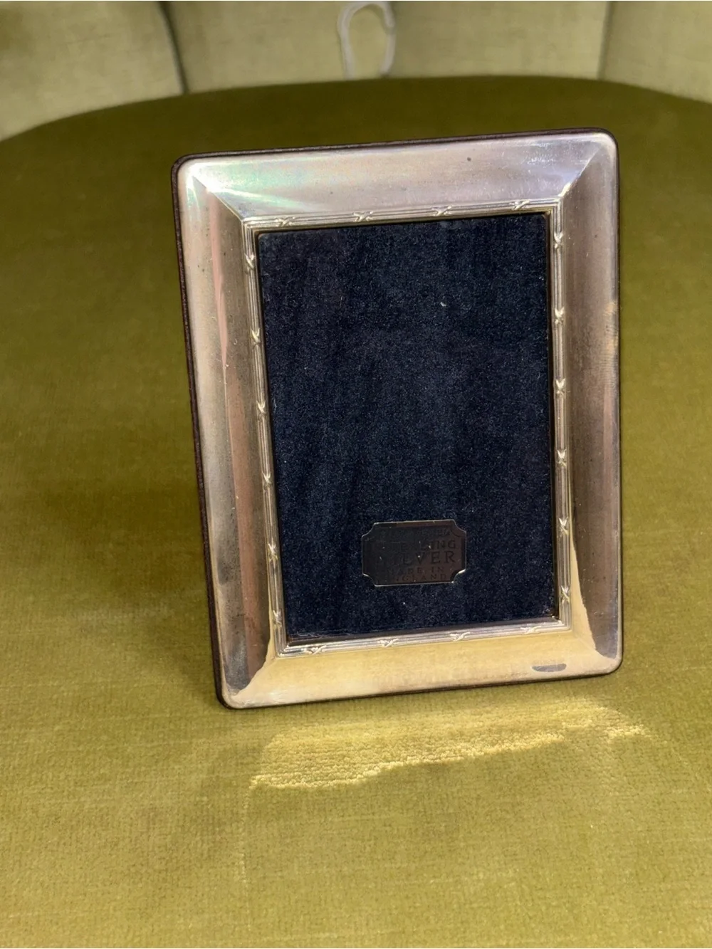 Robert Carrs Sterling & Wood Twist Rope Border Picture Frame 4.50”X 3.50”Yr 1996